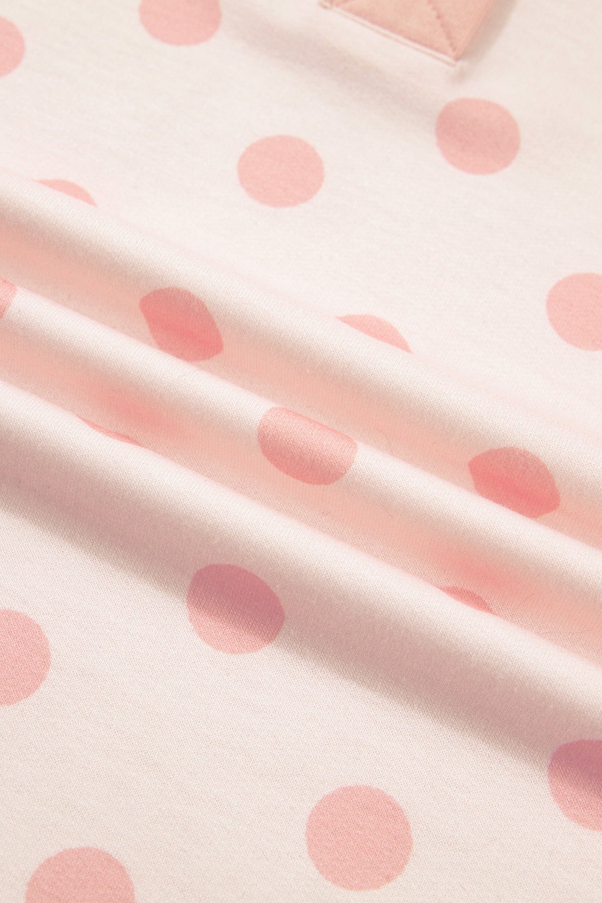 Polka Dot Polo Pullover & Elastic Waist Shorts Set